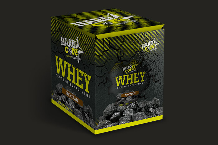 Hardcore Whey Box Packaging Design