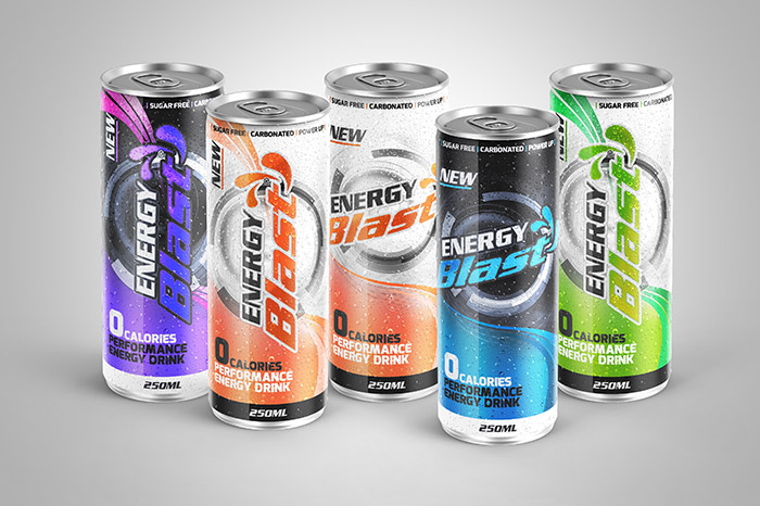 Energy Blast Can Wrap Design