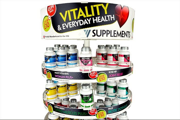 Health Supplements POS Stand Design